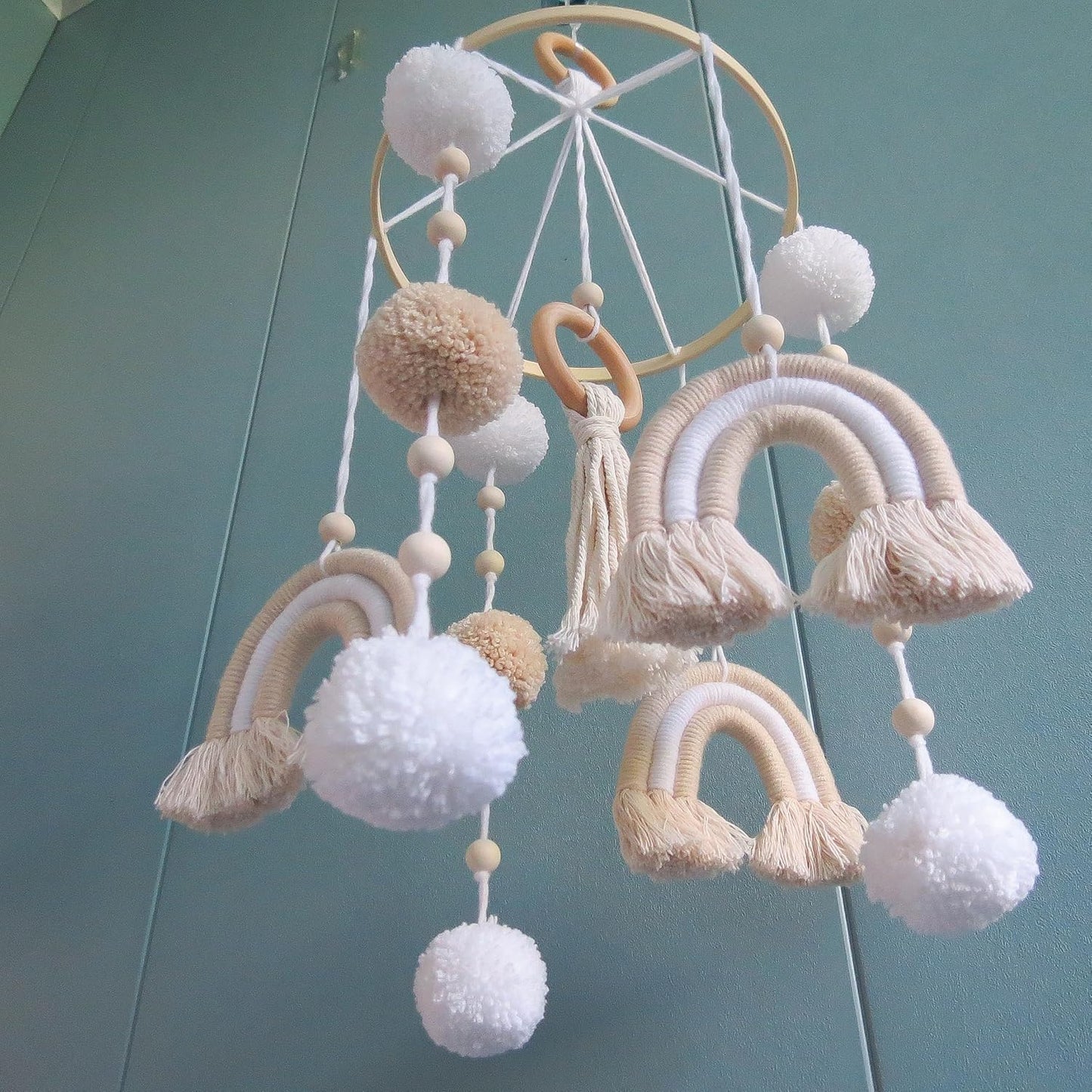 Neutral Boho Rainbow Baby Mobile for Crib Mobile Nursery DéCor