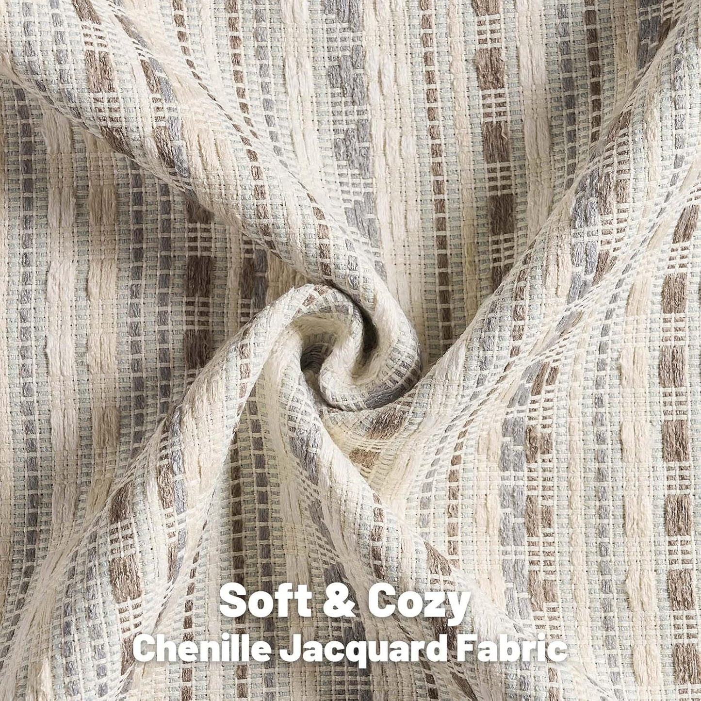 FUTEI Grey White Decorative Throw Pillow Covers 18x18 Inch Set of 2,Soft Cozy Chenille Jacquard Textured Cushion Case,Boho Home Decor for Couch Bed Living Room