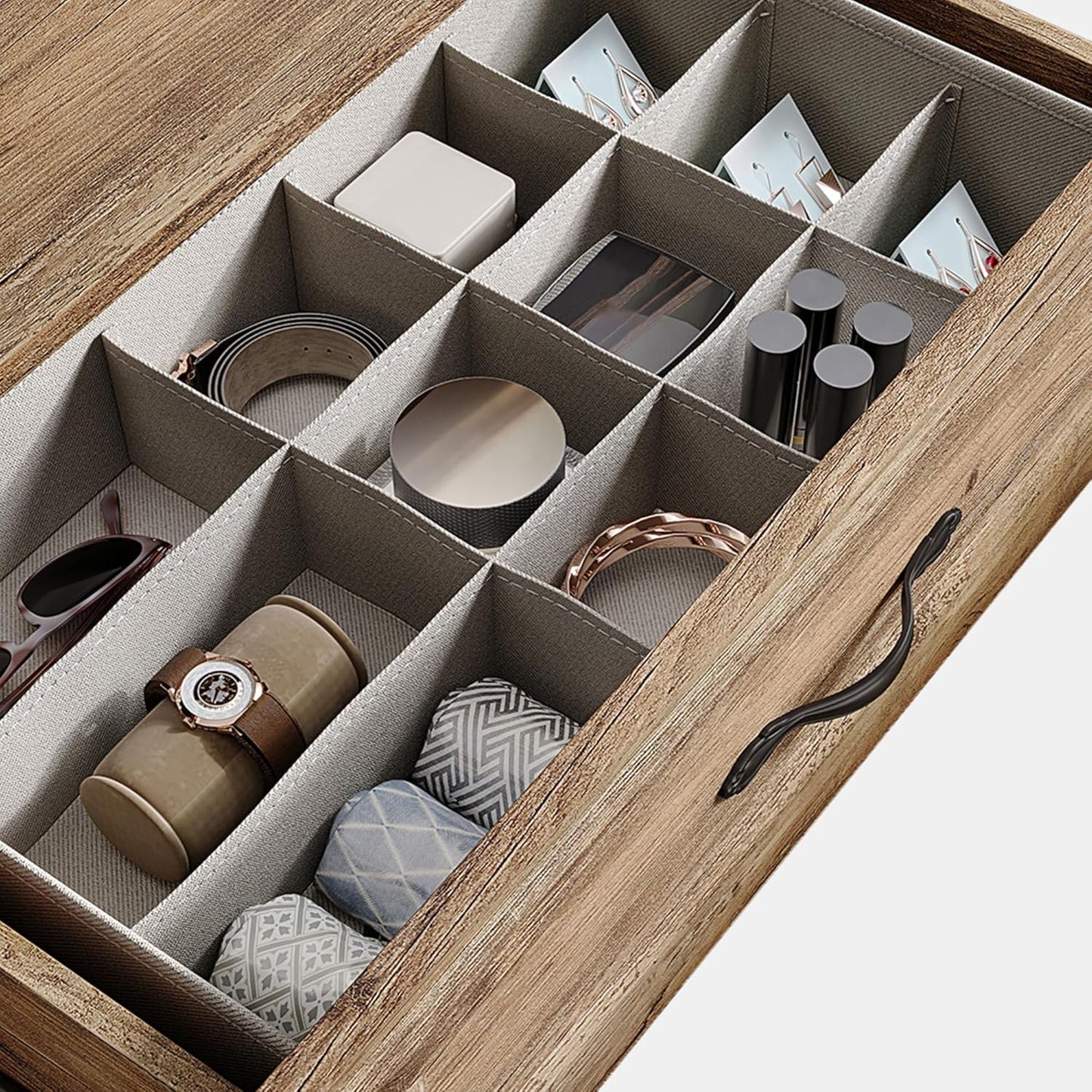 LINSY HOME 5 Drawers Dresser for Bedroom, Wood Tall Chest of Drawer with Metal Handle, Modern Farmhouse Dressers with Storage Organizer for Closet, Living Room, Hallway, Rustic Brown