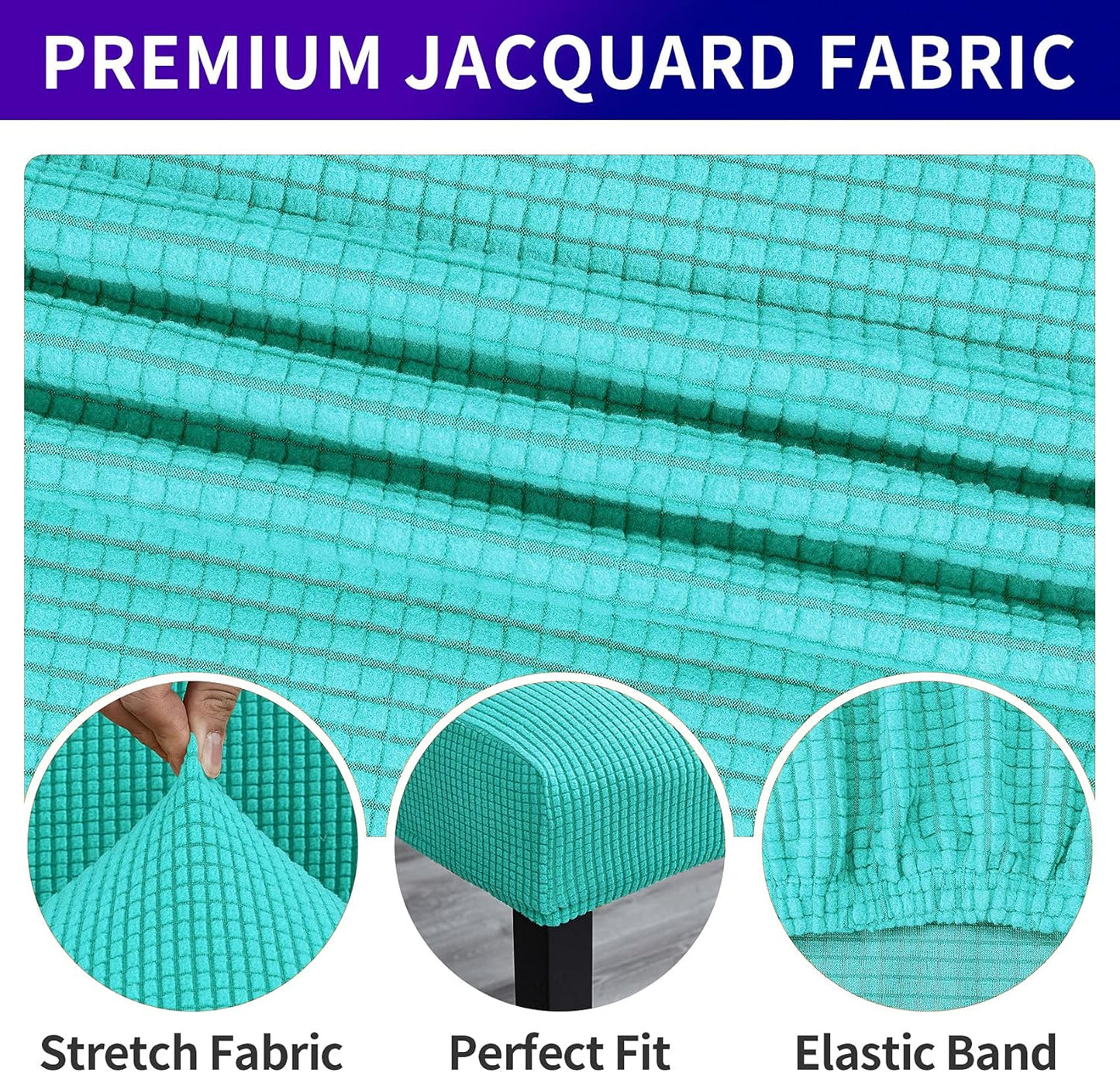 Howhic Stretch Chair Covers for Dining Room Set of 6, Removable Washable Dining Room Chair Covers, Dining Chair Slipcovers Seat Protector, Great for Home and Banquet Decoration (Turquoise, 6 Pack)