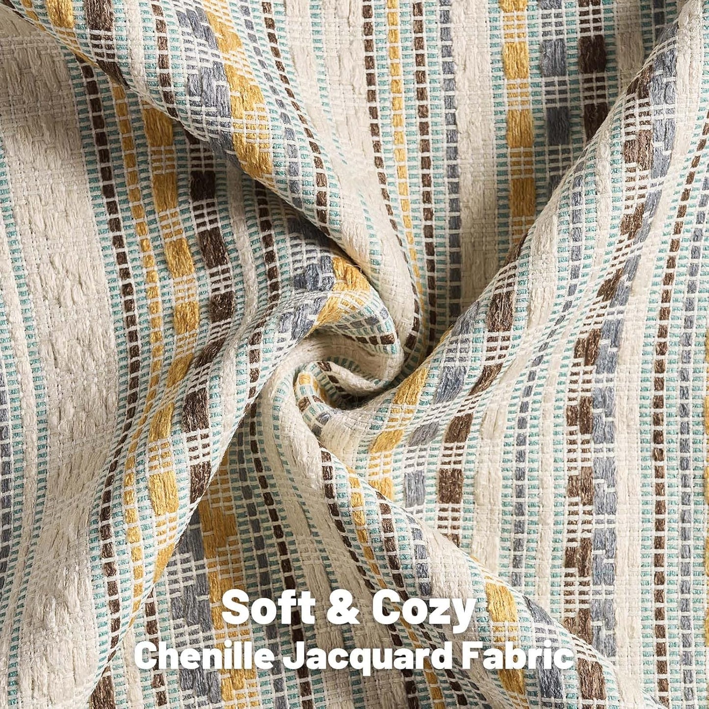 FUTEI Yellow Grey Decorative Throw Pillow Covers 12x20 Inch Set of 2,Soft Cozy Chenille Jacquard Textured Pillow Case,Boho Home Decor for Couch Bed Living Room